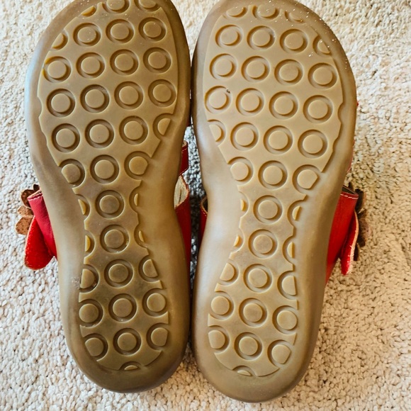 Fabulous Red Size 7 Leather Molded Adjustable Straps Slides/Mules by L’ Artiste - Picture 3 of 4